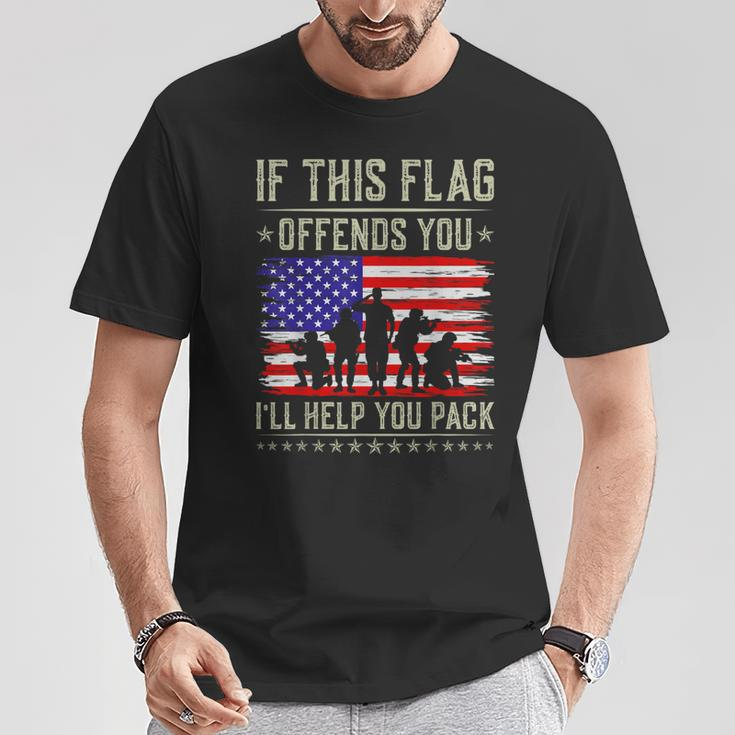 If This Flag Offends You I'll Help You Us Flag Veterans Day T-Shirt Personalized Gifts
