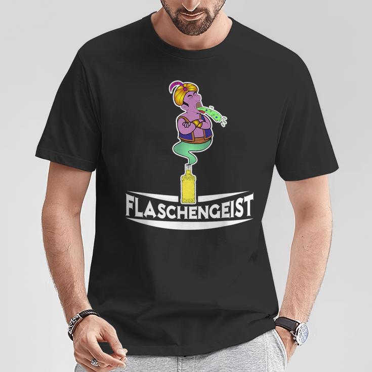 Flaschengeist Djinn Saufen Kotzen Alcohol Gin Spirit T-Shirt Lustige Geschenke