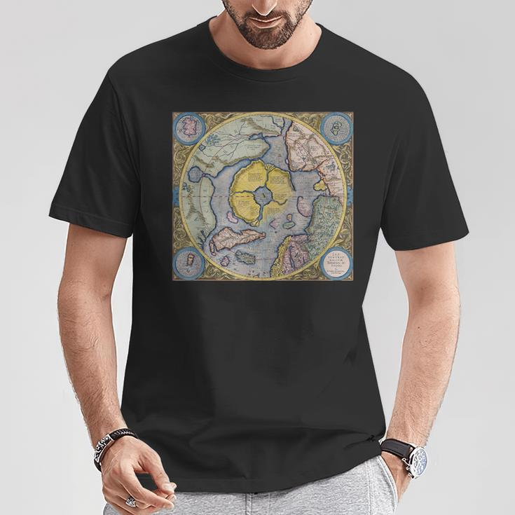 Flat Earth Antique Map T-Shirt Lustige Geschenke