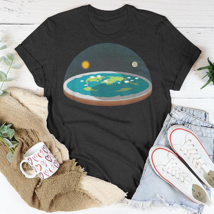 Flat EarthMap Model Globe Conspiracy Believer T-Shirt Unique Gifts