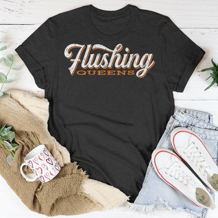 Flushing Queens Cool Retro Nyc Script T-Shirt Unique Gifts