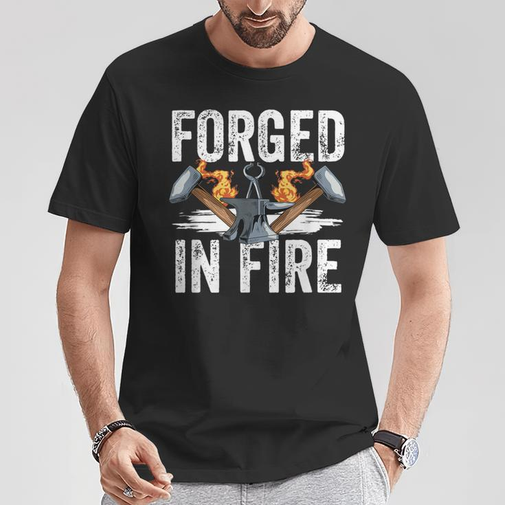 Forged In Fire Blacksmith Forging Hammer Blacksmithing Forge T-Shirt Unique Gifts