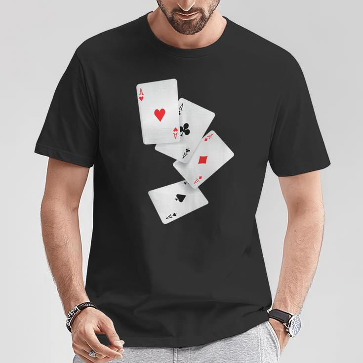Four Aces Poker Pro Lucky Player Winner Costume Hand T-Shirt Unique Gifts