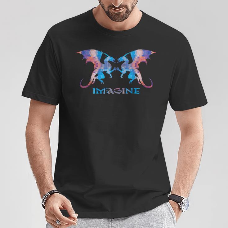 Fractal Fantasy Dragons Imagine T-Shirt Unique Gifts