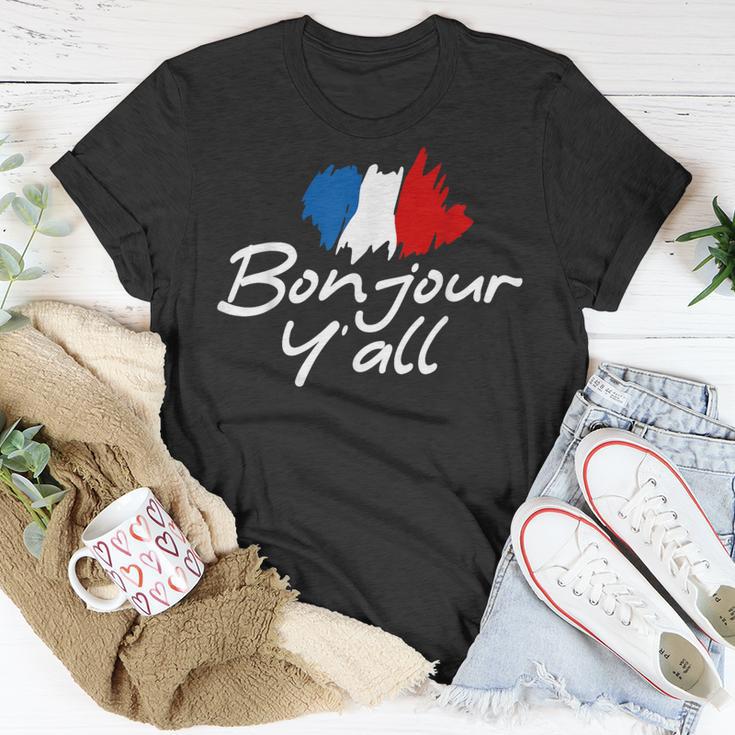 France Roots French Lover Bonjour Y'all T-Shirt Unique Gifts