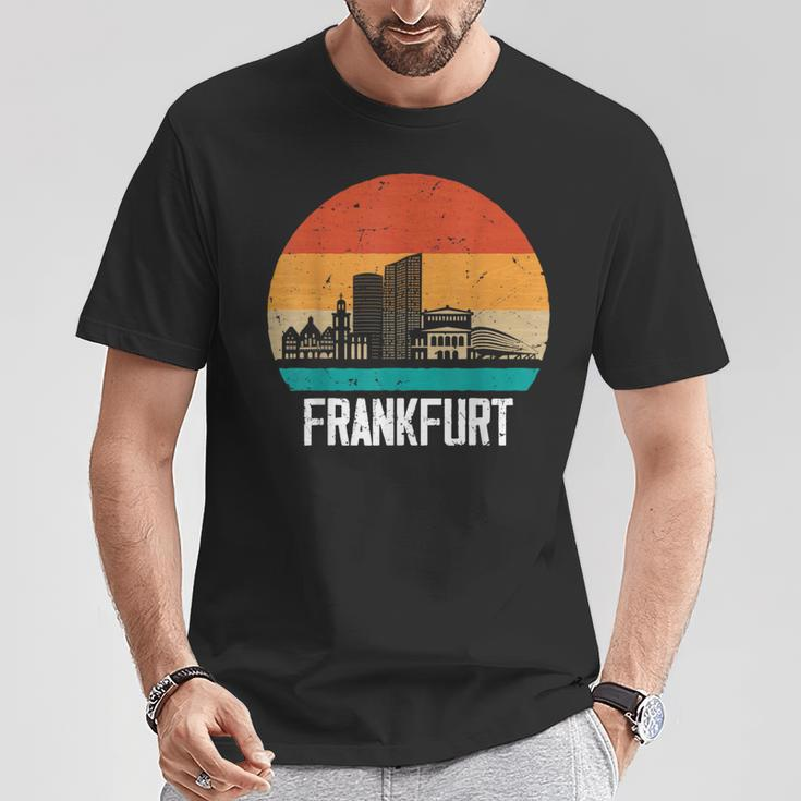 Frankfurt Skyline Retro Vintage Souvenir Frankfurt T-Shirt Lustige Geschenke