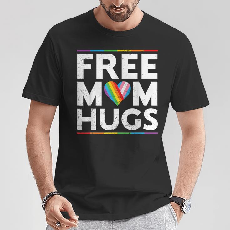 Free Mom Hugs Lgbt Pride Parades Rainbow Transgender Flag T-Shirt Unique Gifts