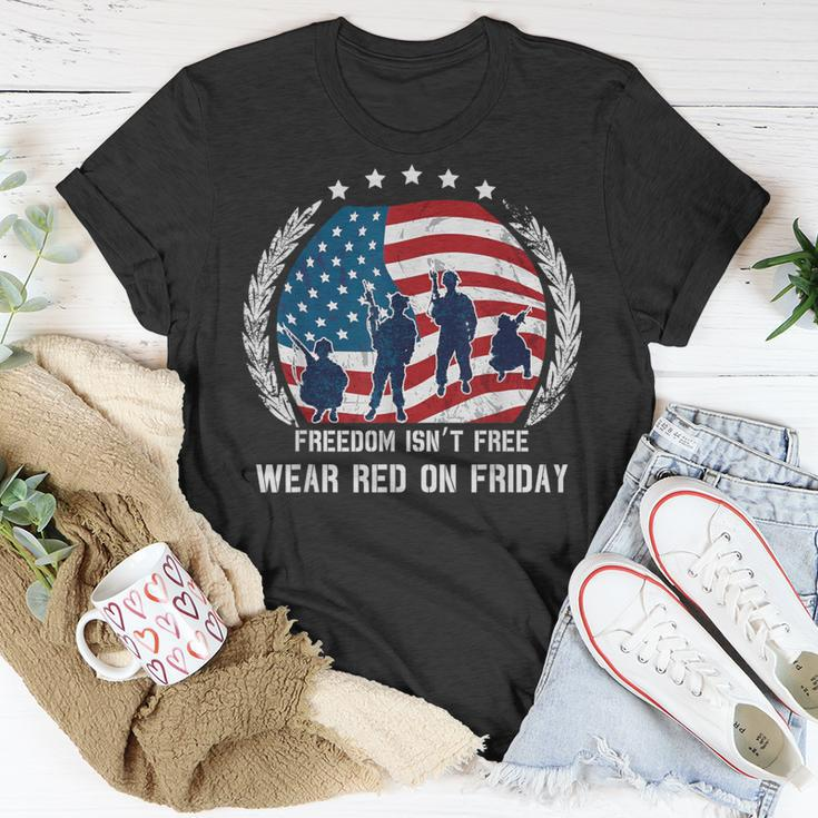 Freedom Isn't Free Wear Red On Friday Military T-Shirt Unique Gifts
