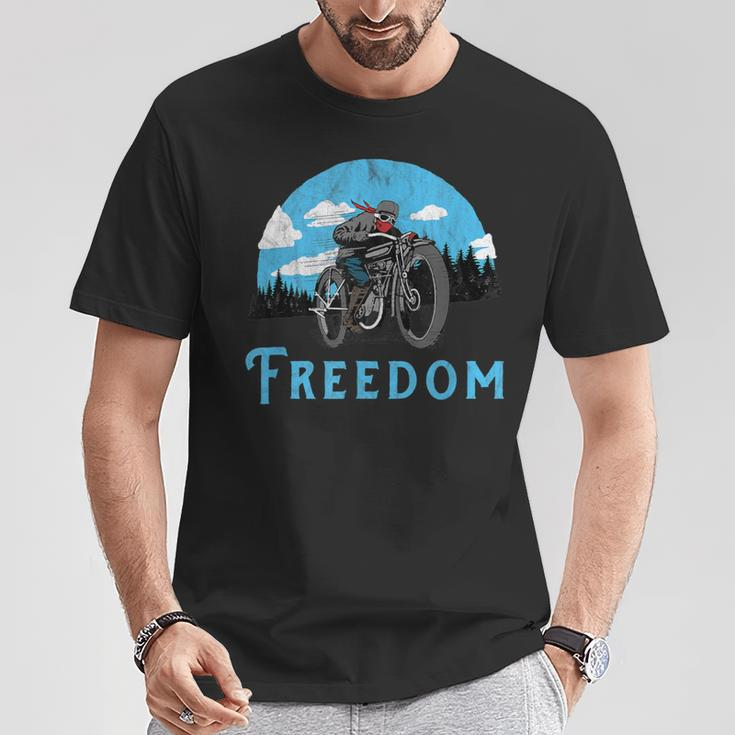 Freedom Old School Motorcycle Rider Retro T-Shirt Unique Gifts