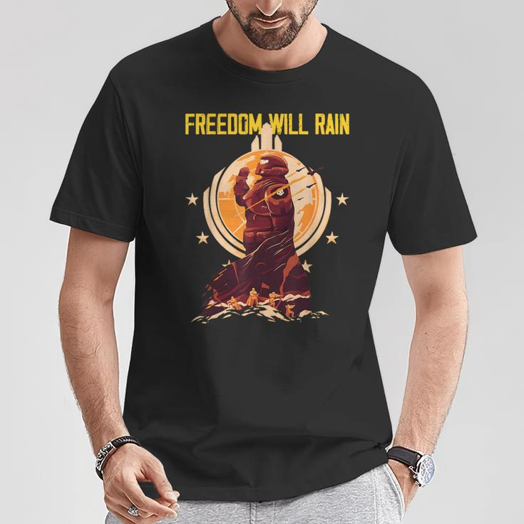 Freedom Will Rain Hell Of Diver Helldiving Lovers Outfit T-Shirt Unique Gifts