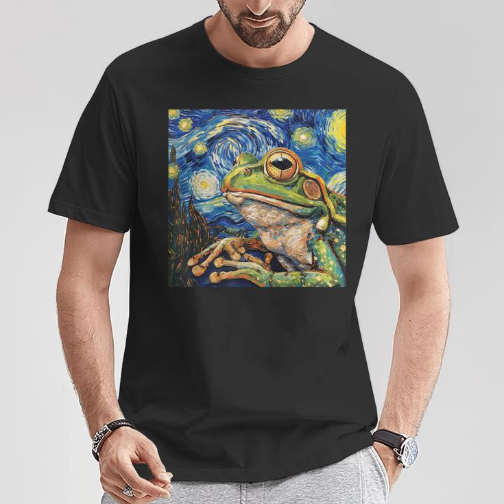 Frog Toad Van Gogh Style Starry Night T-Shirt Unique Gifts