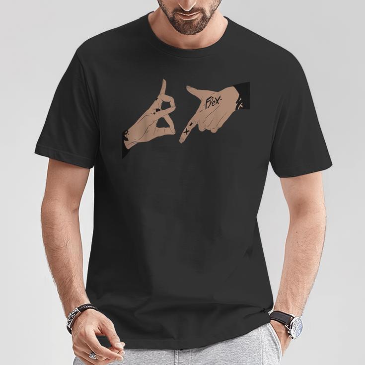 Fuchs Gangzeichen T-Shirt im Hip-Hop-Stil, Schwarz mit Grafikdesign Lustige Geschenke