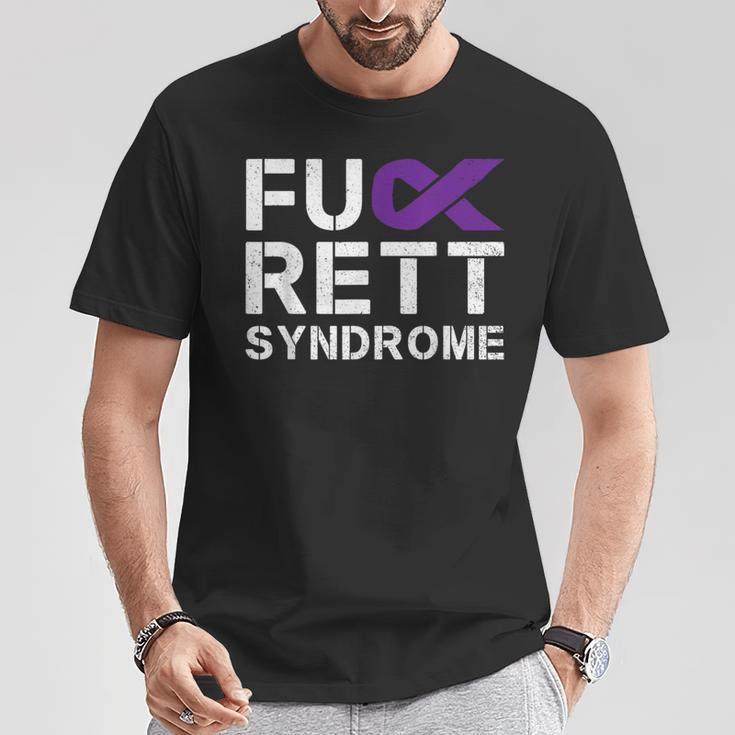 Fuck Rett Syndrome Awareness Purple Ribbon Warrior Fighter T-Shirt Unique Gifts