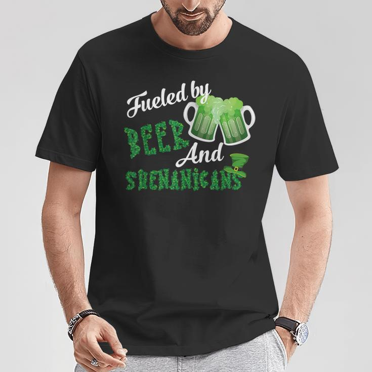 Fueled By Beer And Shenanigans St Patricks Day Beer T-Shirt Unique Gifts