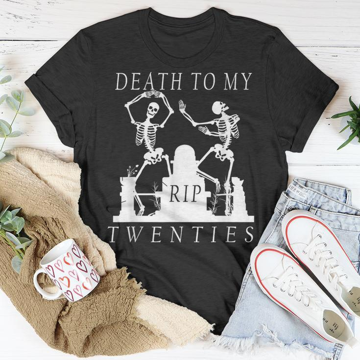 30Th Birthday RIP Death To My Twenties Skeletons T-Shirt Unique Gifts