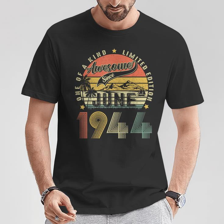 80 Years Old June 1944 Vintage 80Th Birthday Women T-Shirt Unique Gifts