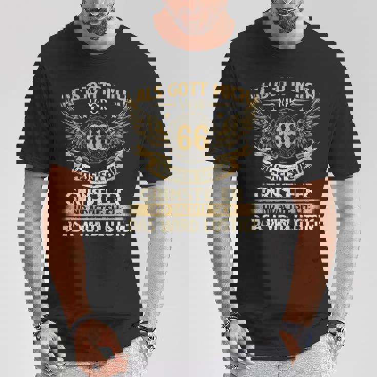 Als Gott Mich Vor 66 Jahren Schuf Birthday T-Shirt Lustige Geschenke