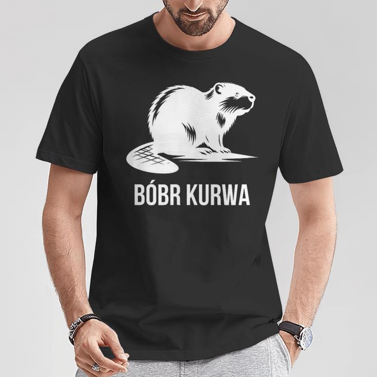 Bober Bóbr Kurwa Polish Internet Meme Beaver T-Shirt Lustige Geschenke