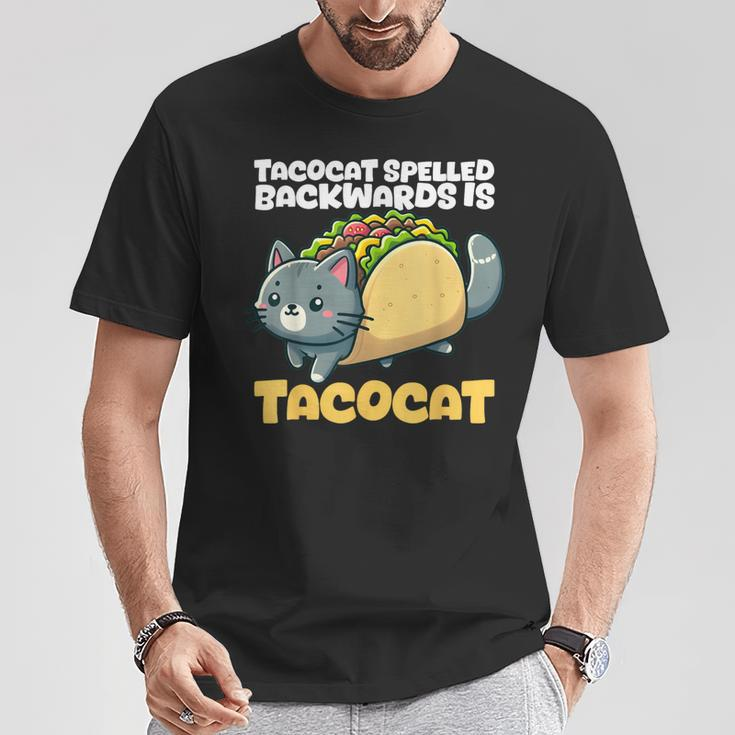 Cat And Taco Tacocat Spelled Backward Is Tacocat T-Shirt Funny Gifts