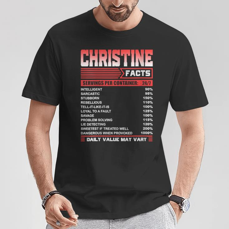Christine Facts Christine Name T-Shirt Unique Gifts