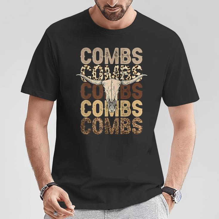 Combs Country Music Western Cow Skull Cowboy T-Shirt Unique Gifts