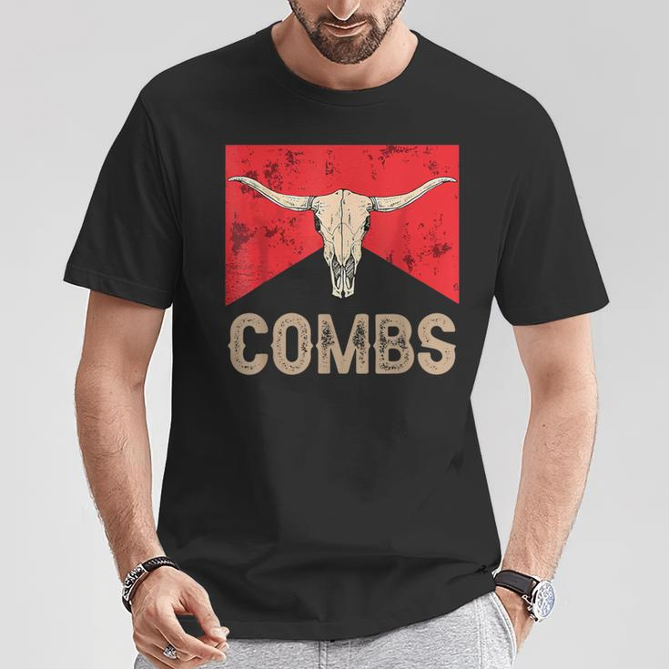 Combs Country Music Western Cow Skull Cowboy T-Shirt Funny Gifts