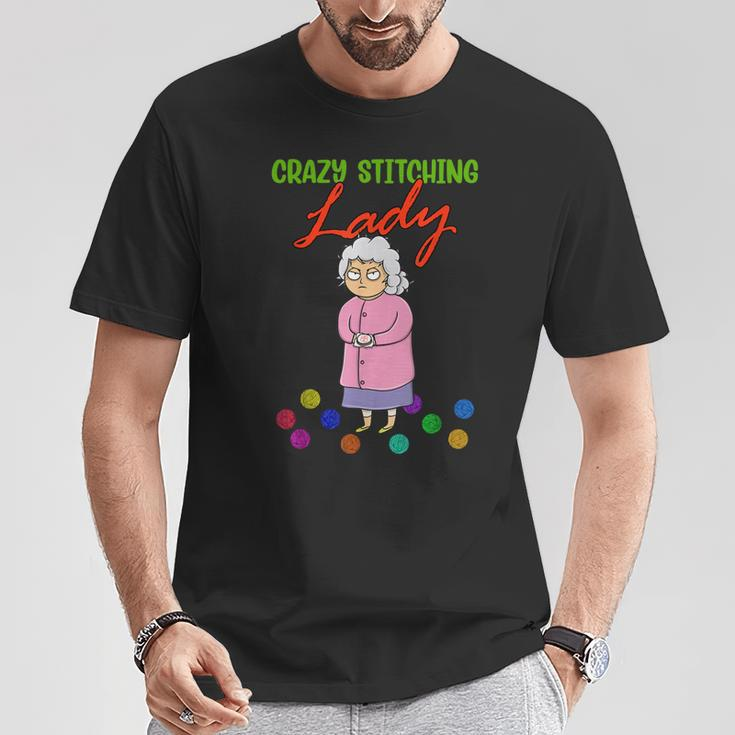Crazy Stitching Lady With Quilting Patterns For Sewers T-Shirt Unique Gifts