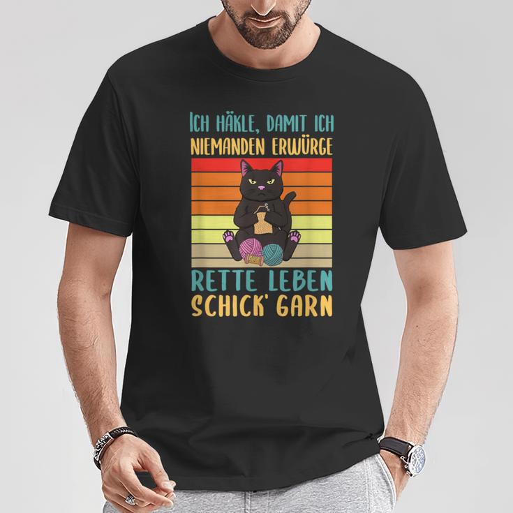 Crocheted Ich Häkle Damit Ich Niemanden Erwürge T-Shirt Lustige Geschenke