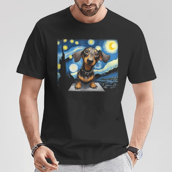 Dachshunds Sausage Dogs In A Starry Night T-Shirt Personalized Gifts