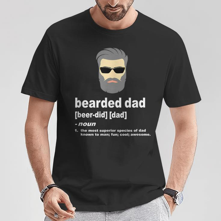 Dad Bearded Dad Silver Fox Or Gray Hair T-Shirt Unique Gifts