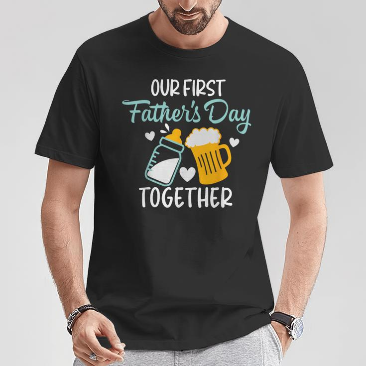 Dad And Son Our First Fathers Day Together 2023 Baby T-Shirt Unique Gifts