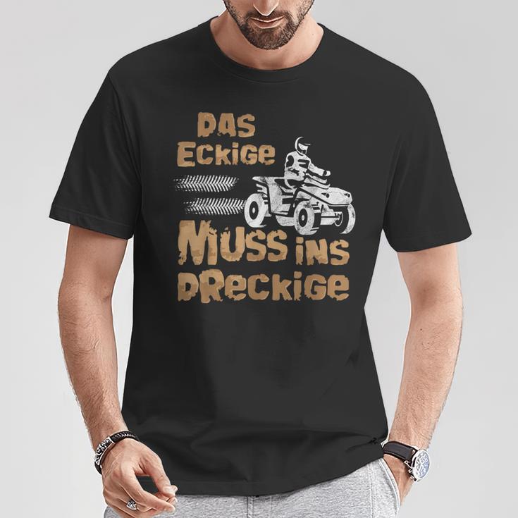 Der Eckige Muss Ins Dirckige Quad German Language T-Shirt Lustige Geschenke