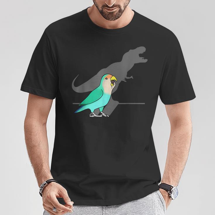 Dinosaur T-Rex Shadow Dutch Blue Peach Faced Lovebird T-Shirt Unique Gifts