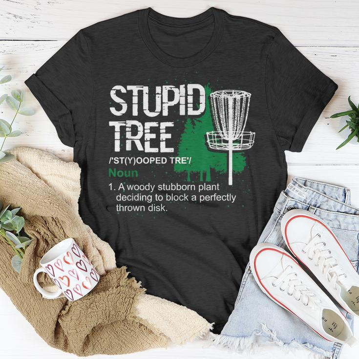 Disc Golfer Outdoor Sports Stupid Tree Disc Golf T-Shirt Unique Gifts