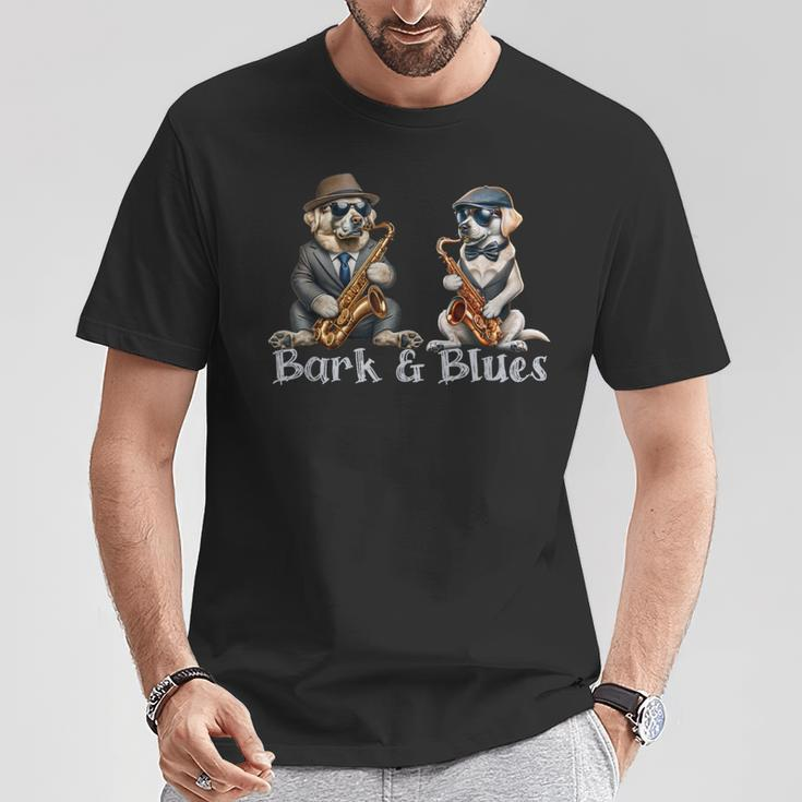 Dogs Playing Saxophone Barks And Blues Jazz Lover T-Shirt Unique Gifts