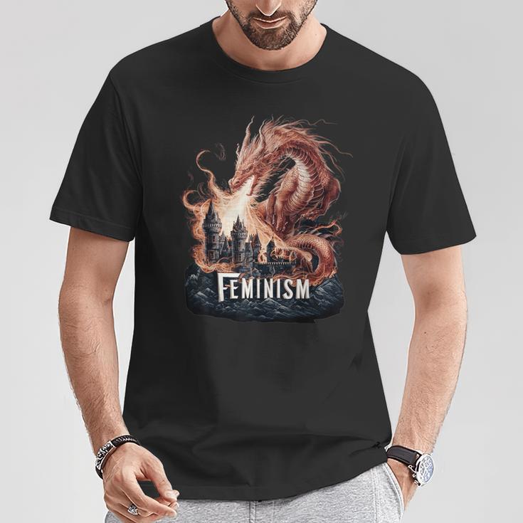 Dragon Fantasy Feminism T-Shirt Unique Gifts