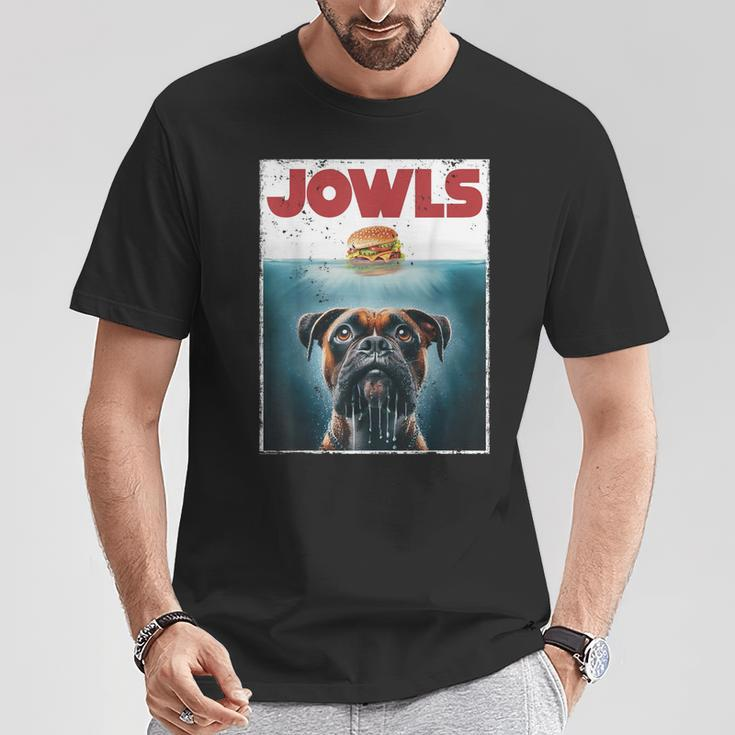 Drooling Boxer Jowls Fawn Dog Mom Dog Dad Burger T-Shirt Funny Gifts