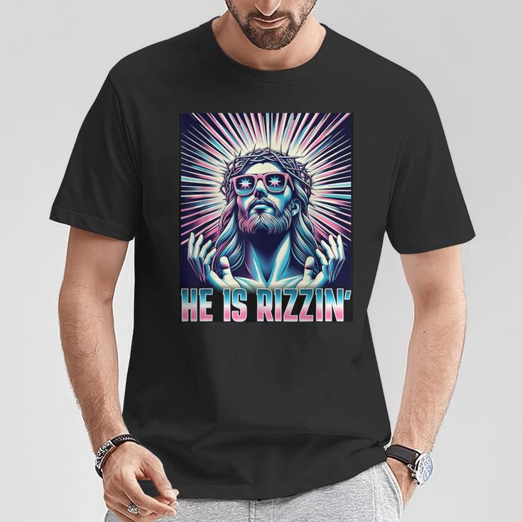 Easter Resurrection Rizz Meme He Is Rizzin Jesus T-Shirt Unique Gifts
