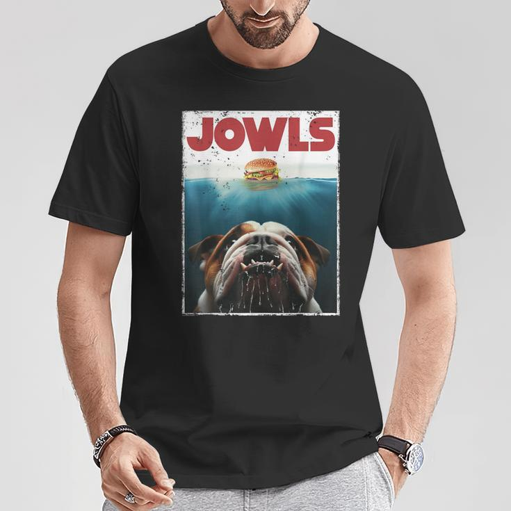 English Bulldog Jowls Burger Bully Dog Mom Dog Dad T-Shirt Funny Gifts