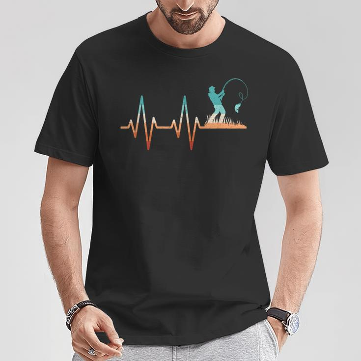 Fishing Heartbeat Bass Fish Retro Fisherman T-Shirt Personalized Gifts