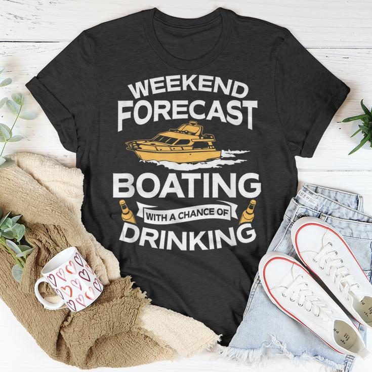 Weekend Forecast Boating With A Chance Of Drinking T-Shirt Unique Gifts