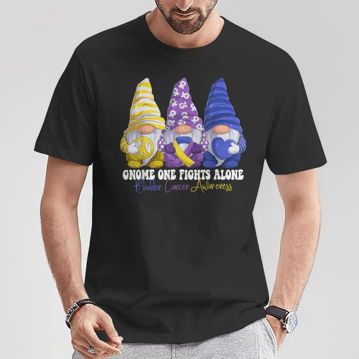 Gnomies Bladder Cancer Awareness Month Purple Ribbon T-Shirt Unique Gifts