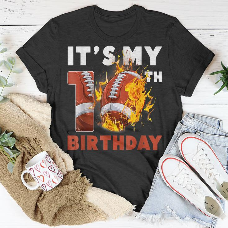 It's My 10Th Birthday 10 Years Old Football Ball Boys T-Shirt Funny Gifts