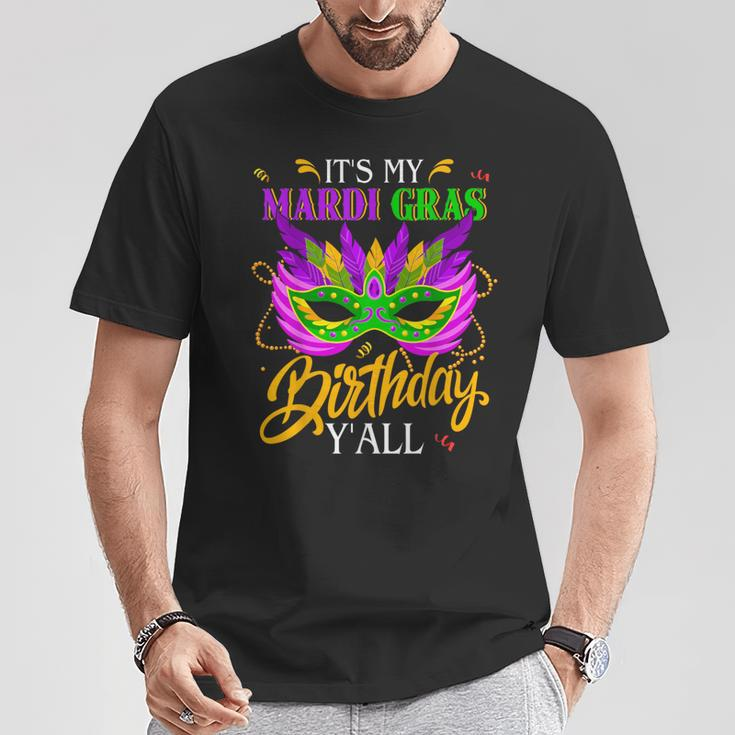 It's My Mardi Gras Birthday Y'all Carnival 2024 Party T-Shirt Unique Gifts