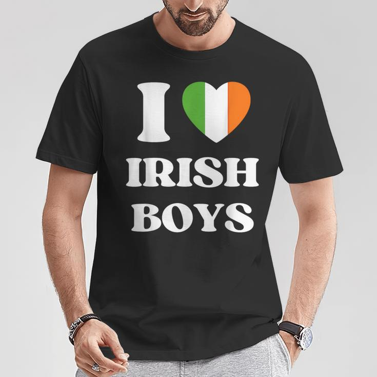 I Love Irish Boys I Red Heart British Boys Ireland T-Shirt Personalized Gifts