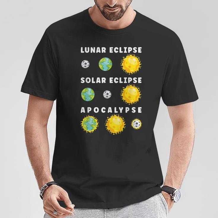 Lunar Solar Eclipse Apocalypse Astronomy Nerd Science T-Shirt Funny Gifts