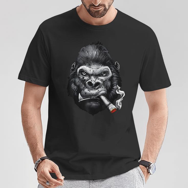 T-shirt Gorilla Music Smoking DJ Monkey – Style Streetwear Urbain Et Décontracté