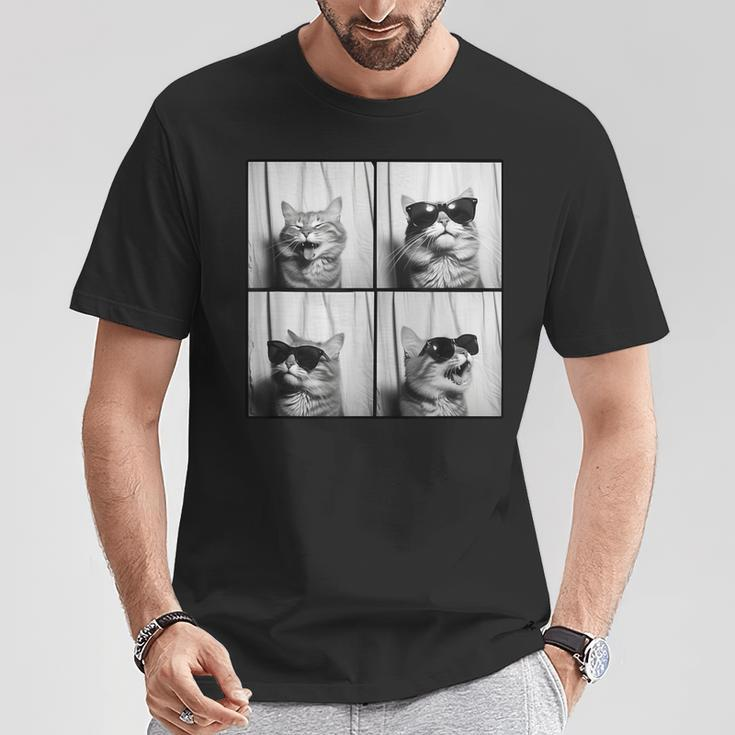 Photobooth Cat Selfie Photostrip Cute Laugh Cat Lover T-Shirt Unique Gifts