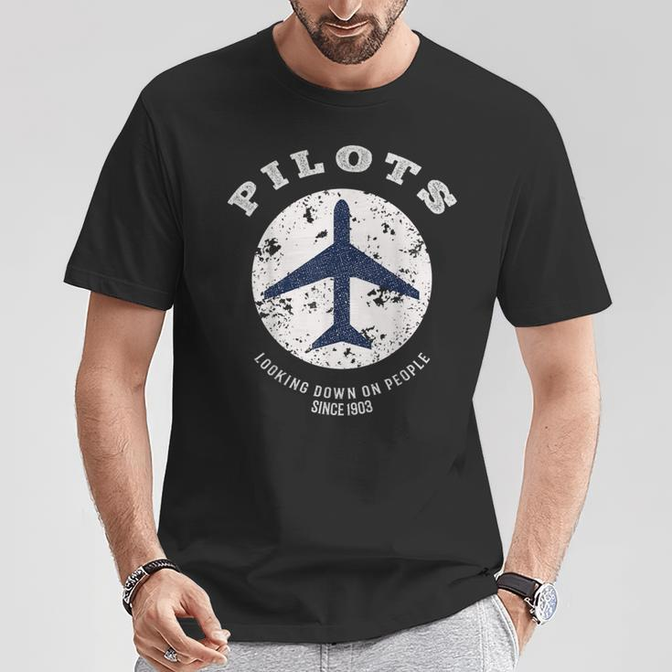 Pilot Quote Retro Airplane Vintage Aircraft Aviators T-Shirt Unique Gifts