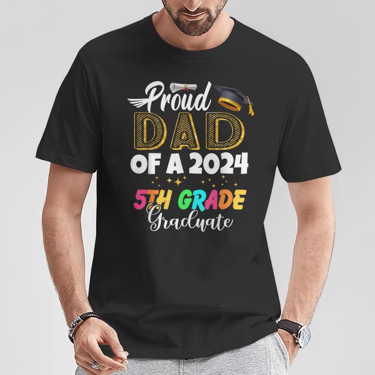 Proud Dad Of A Class Of 2024 5Th Grade Graduate T-Shirt Unique Gifts